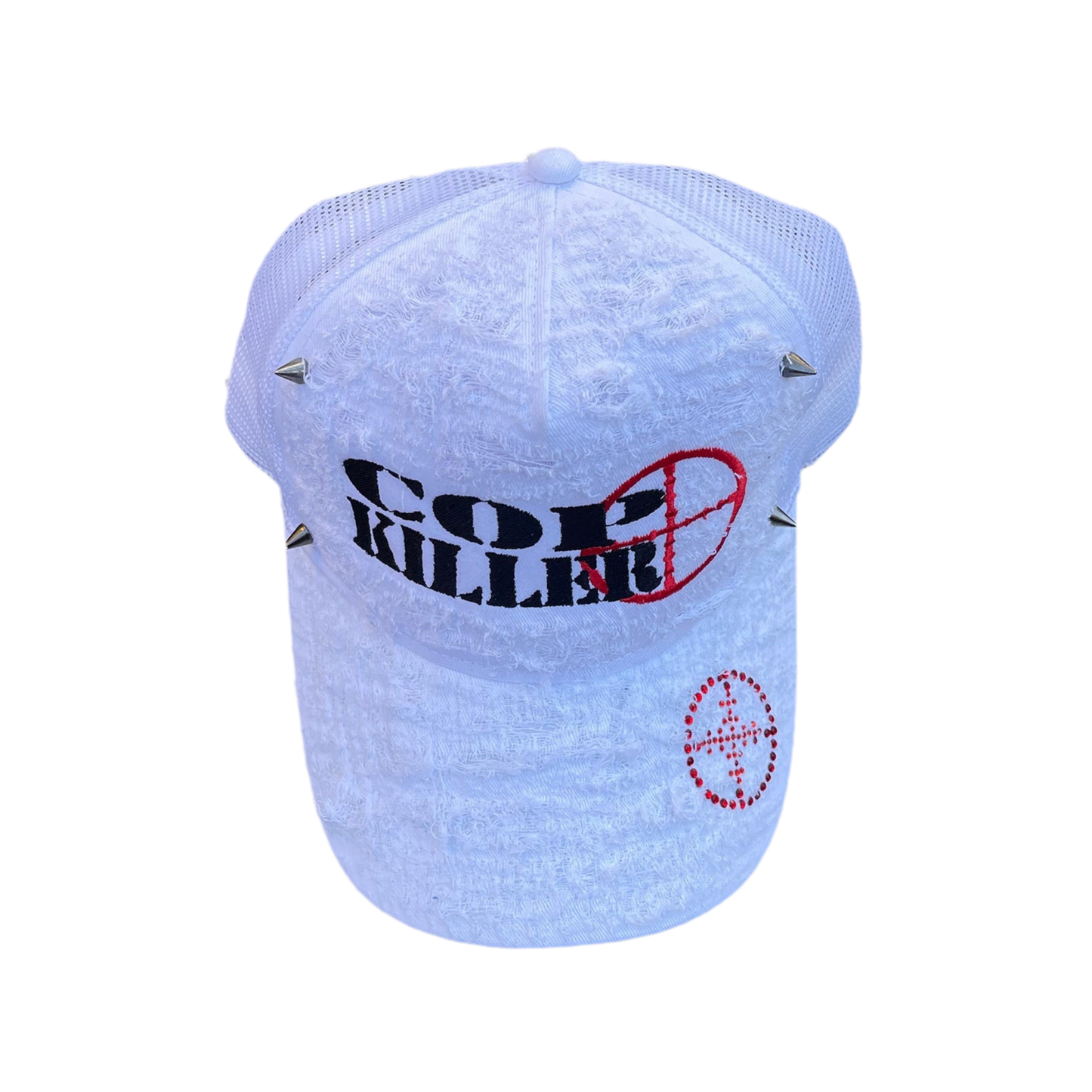 COP KILLER WHITE LOGO TRUCKER