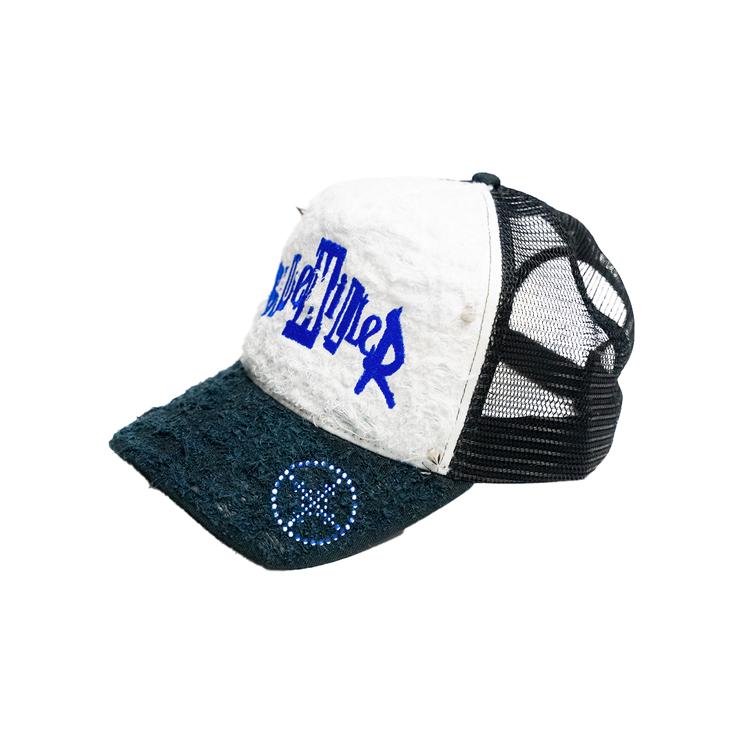 BLKR BLACK DISTRESSED TRUCKER