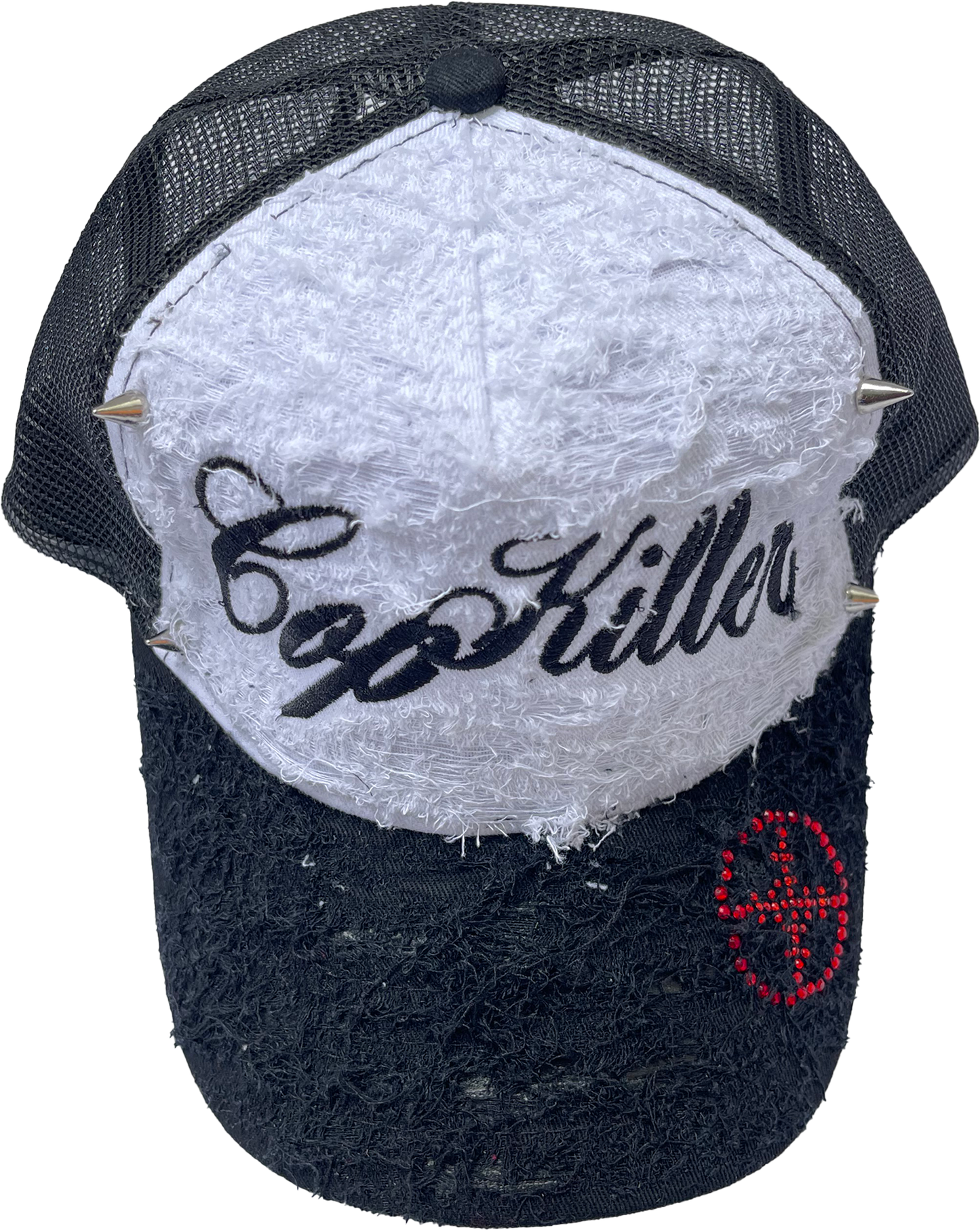 BLACK/WHITE ITALICS LOGO TRUCKER