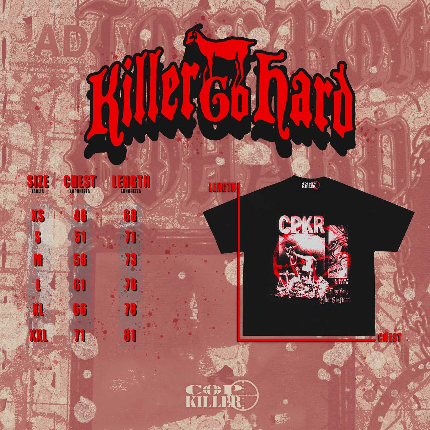 KILLLER GO HARD BLACK GOATKILLER TEE