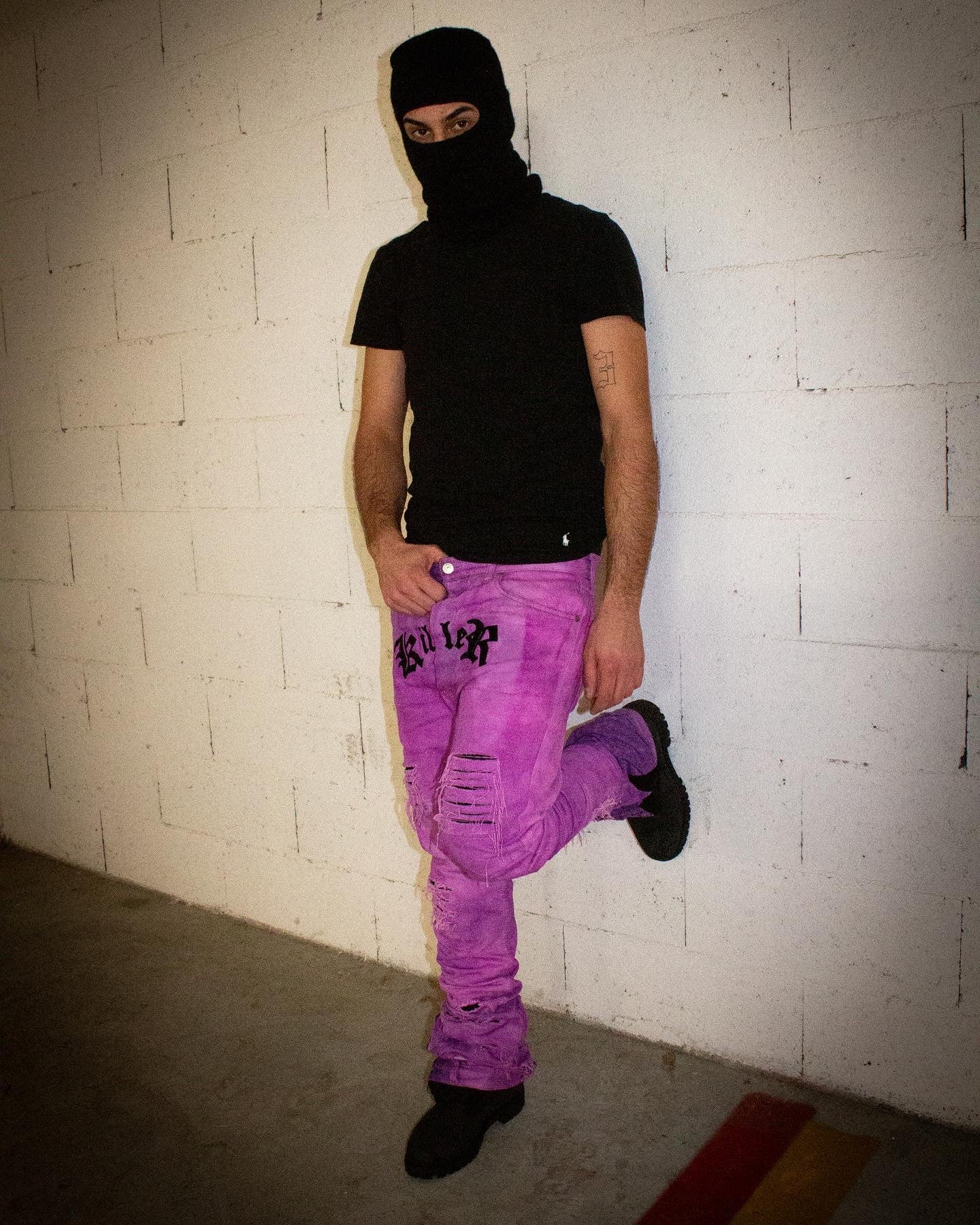 AFTERLIFE PURPLE KILLER SNAKE JEANS