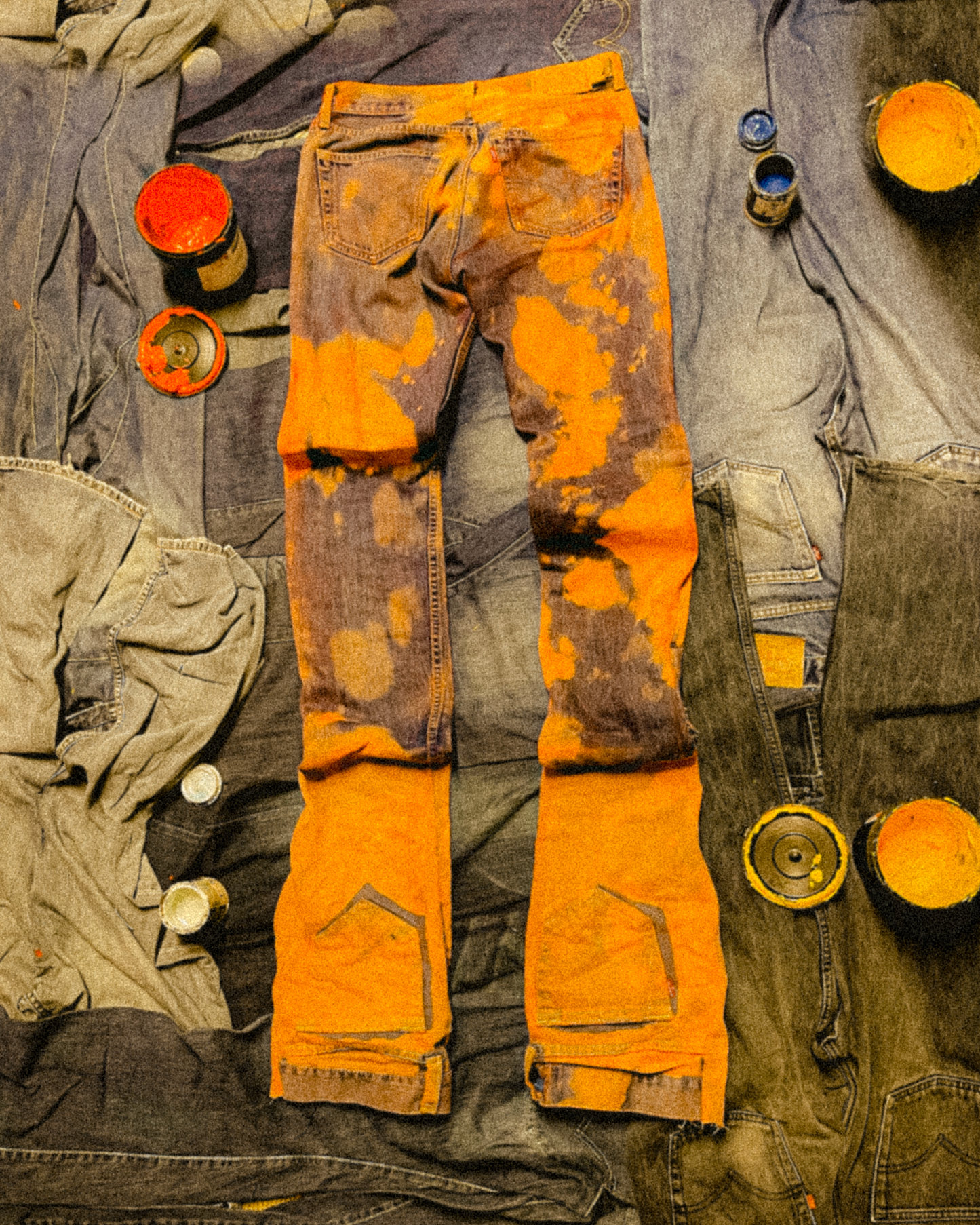 AFTERLIFE ARANCIO KILLER SNAKE JEANS