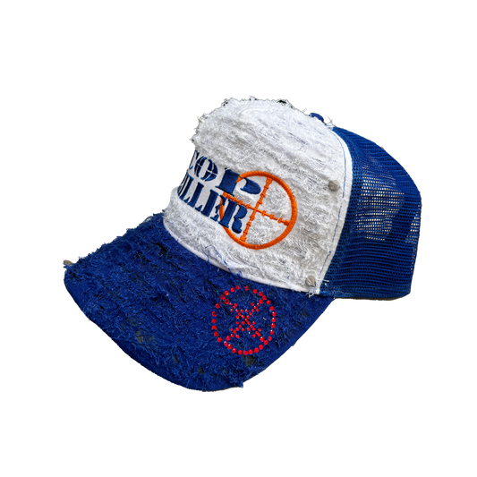 BLUE/ORANGE LOGO TRUCKER