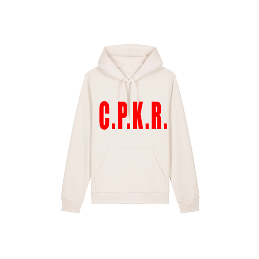 C.P.K.R. LOGO X DIE FOR IT WHITE HOODIE