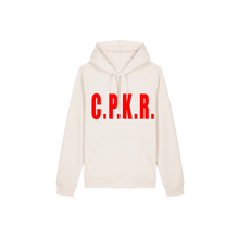 Carica l'immagine nel visualizzatore di Gallery, C.P.K.R. LOGO X DIE FOR IT WHITE HOODIE
