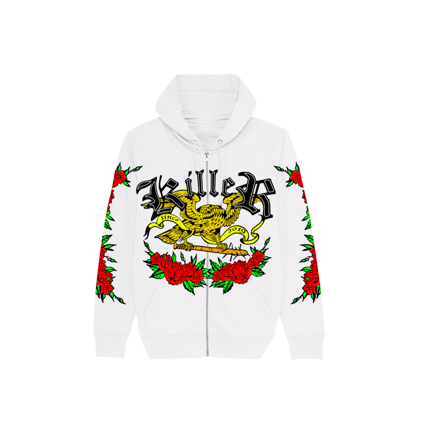 EAGLE ROSES WHITE HOODIE