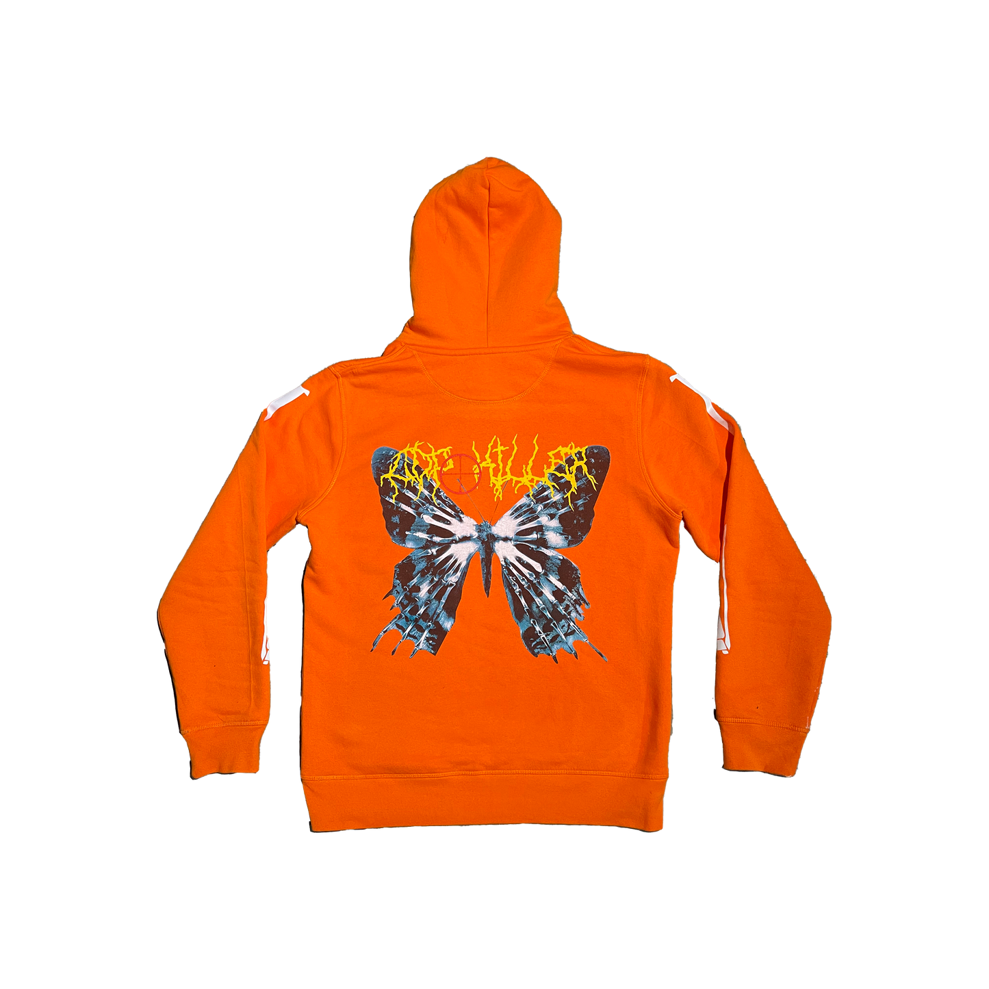 ORANGE BUTTERFLY BONES HOODIE