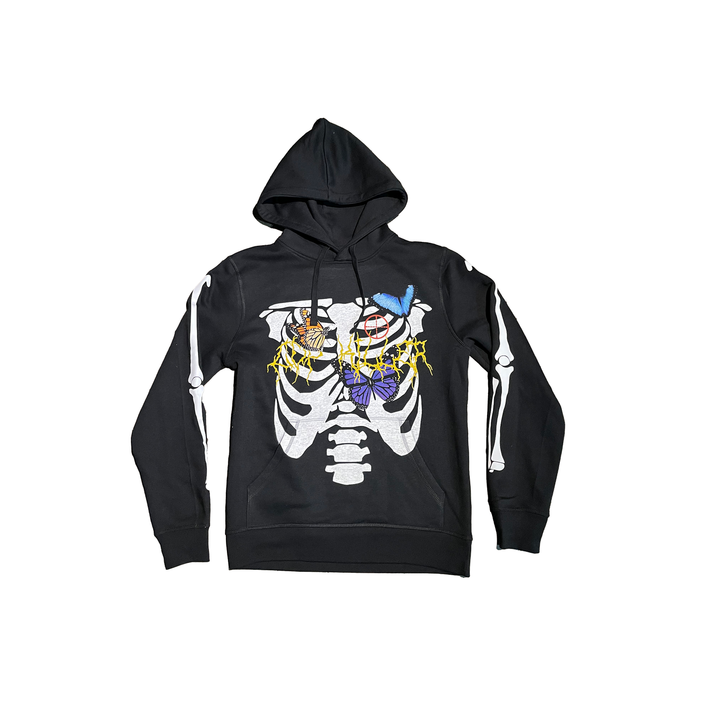 BLACK BUTTERFLY BONES HOODIE