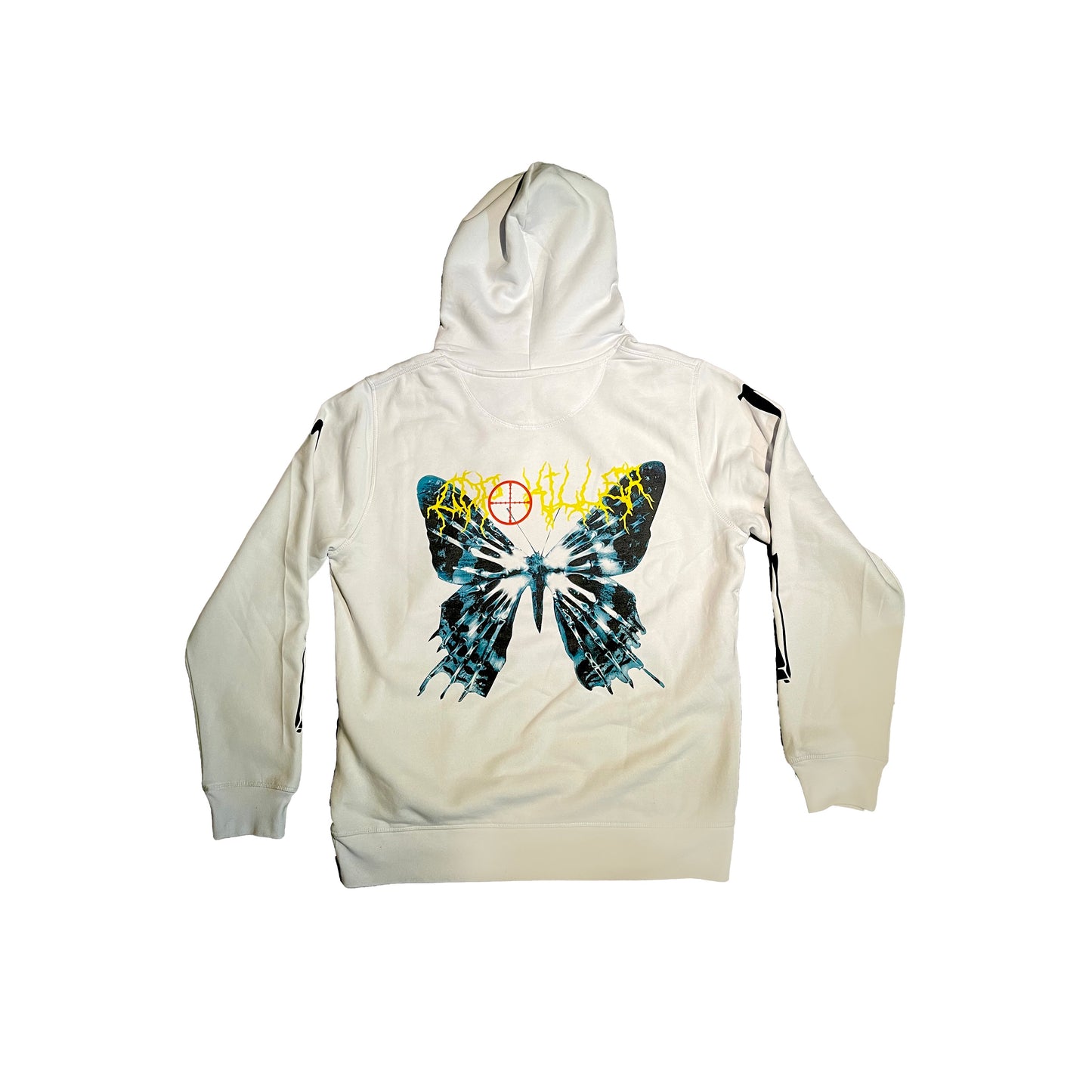 WHITE BUTTERFLY BONES HOODIE