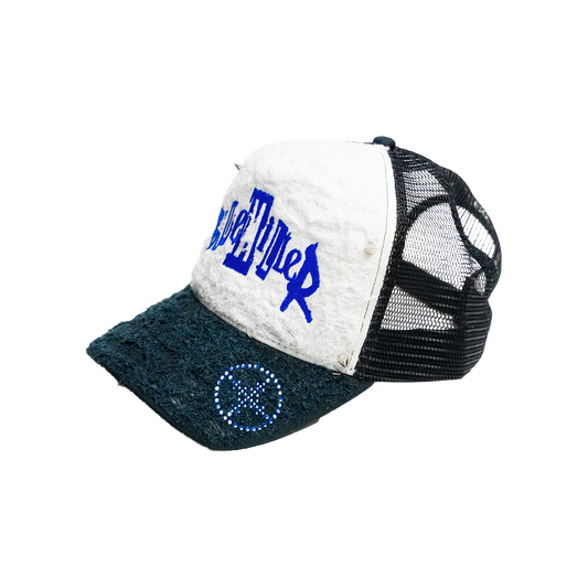 BLKR BLACK DISTRESSED TRUCKER