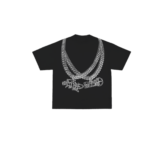 BLACK CUBAN CHAIN TEE X WHAT’SUP