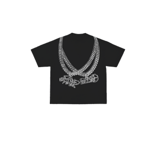 BLACK CUBAN CHAIN TEE X WHAT’SUP