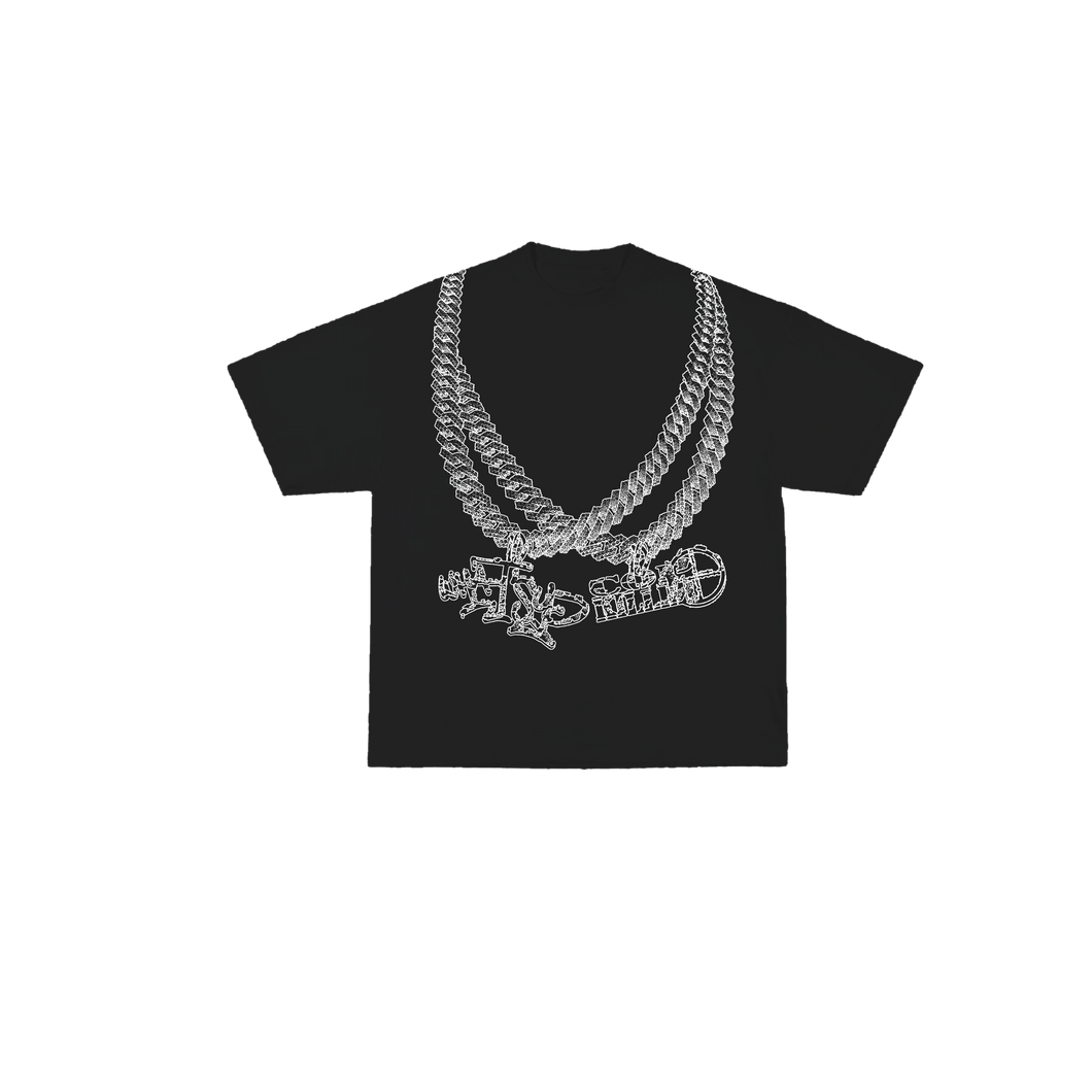 BLACK CUBAN CHAIN TEE X WHAT’SUP