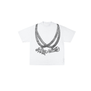 WHITE CUBAN CHAIN TEE X WHAT’SUP