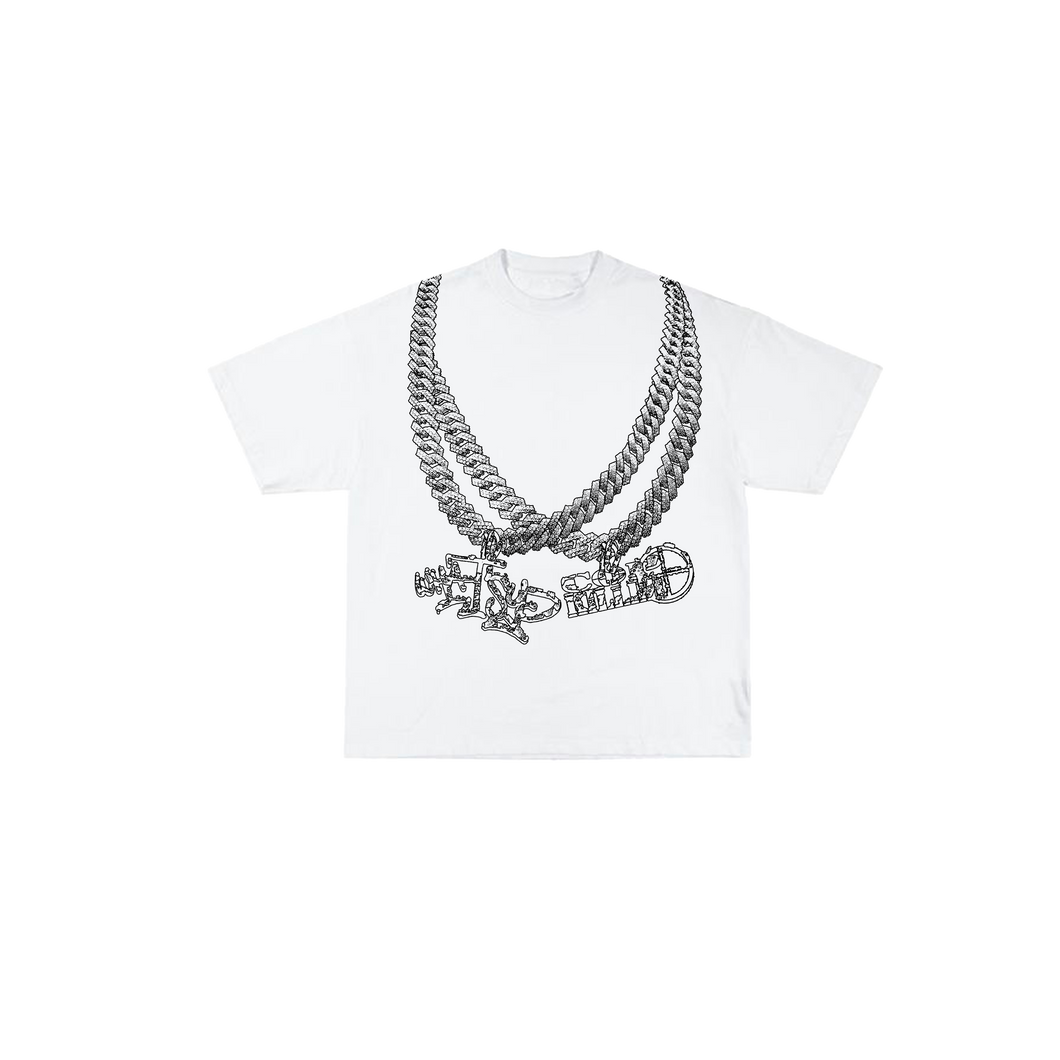 WHITE CUBAN CHAIN TEE X WHAT’SUP