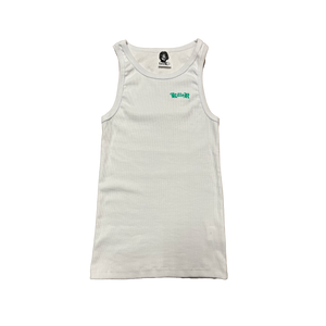 WHITE/TIFFANY SLIM RIPPED TANK TOP