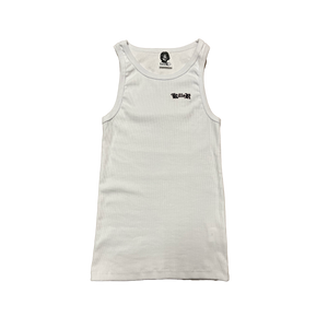 WHITE/BLACK SLIM RIPPED TANK TOP