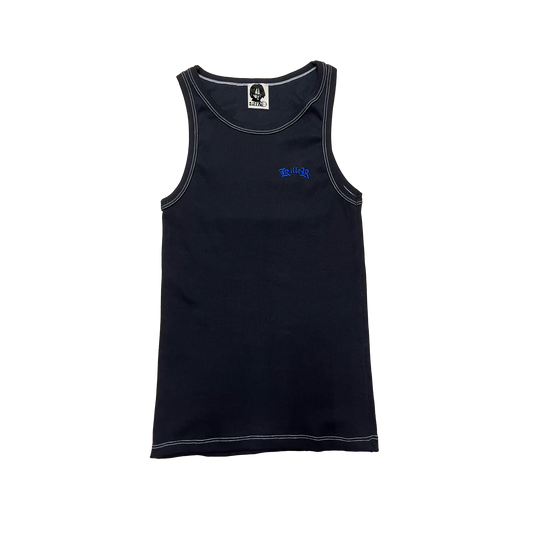 BLACK/BLUE SLIM RIPPED TANK TOP