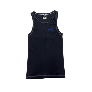 BLACK/BLUE SLIM RIPPED TANK TOP