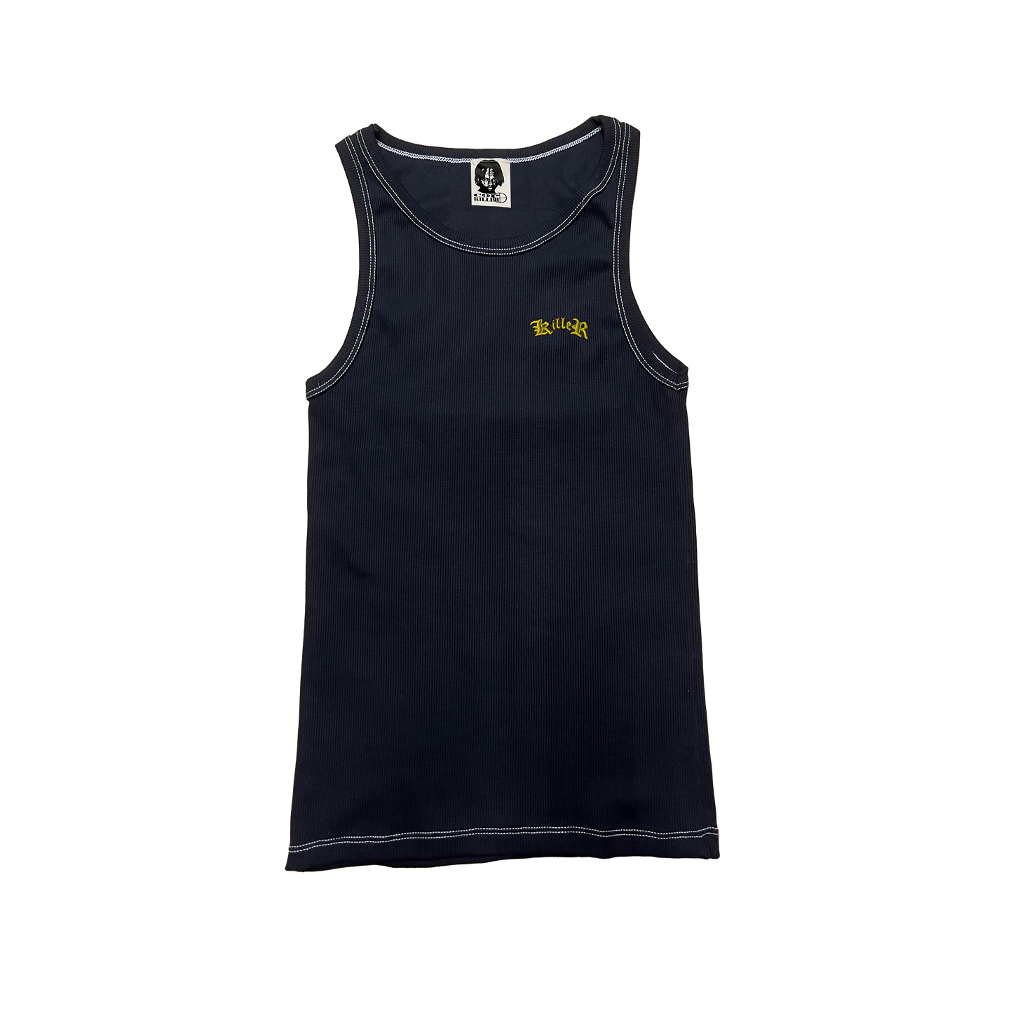 BLACK/YELLOW SLIM RIPPED TANK TOP
