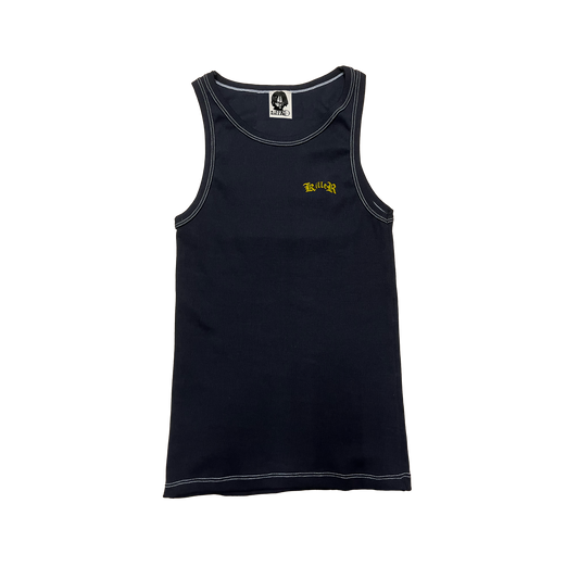 BLACK/YELLOW SLIM RIPPED TANK TOP