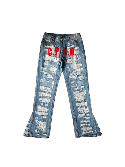 C.P.K.R. DISTRESSED DENIM RED