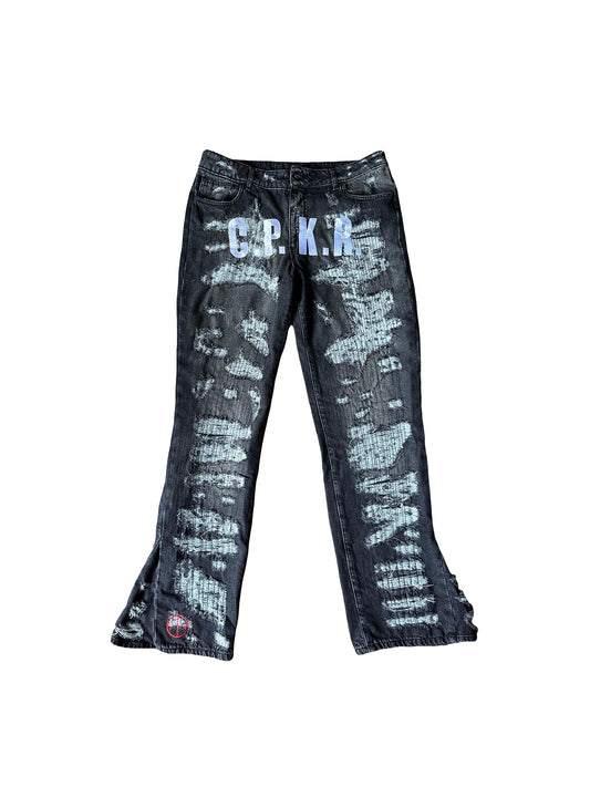 C.P.K.R. BLACK DISTRESSED DENIM