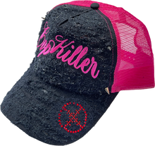 Carica l&#39;immagine nel visualizzatore di Gallery, BLACK/PINK ITALICS LOGO TRUCKER
