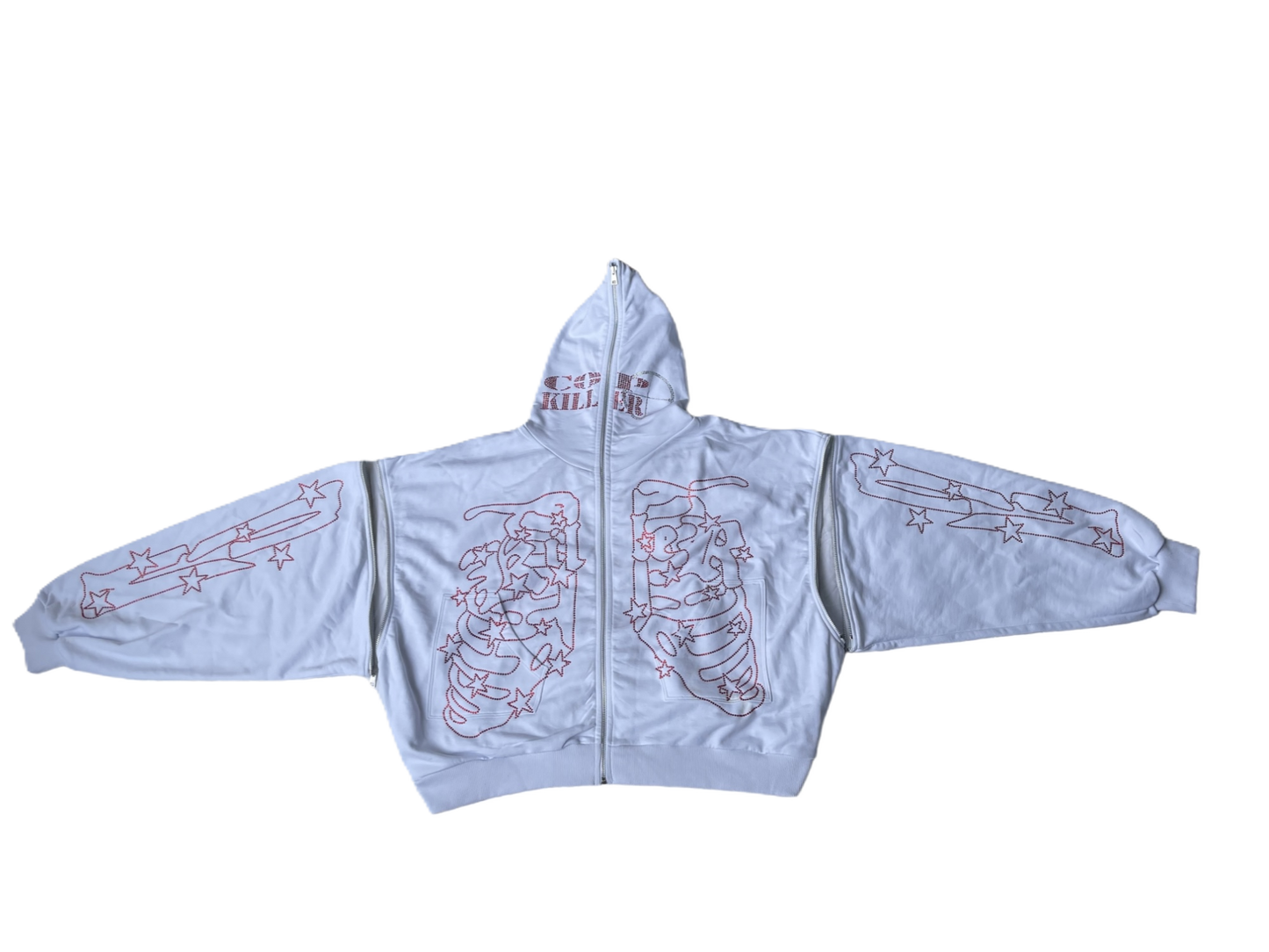 BIPOLAR KILLER REBIRTH WHITE HOODIE