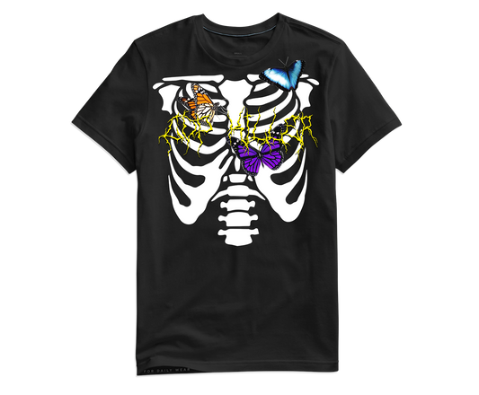 BLACK BUTTERFLY BONES TEE