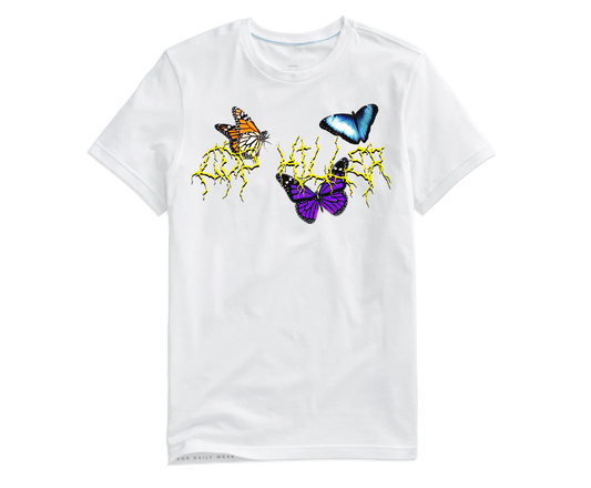 WHITE BUTTERFLY TEE