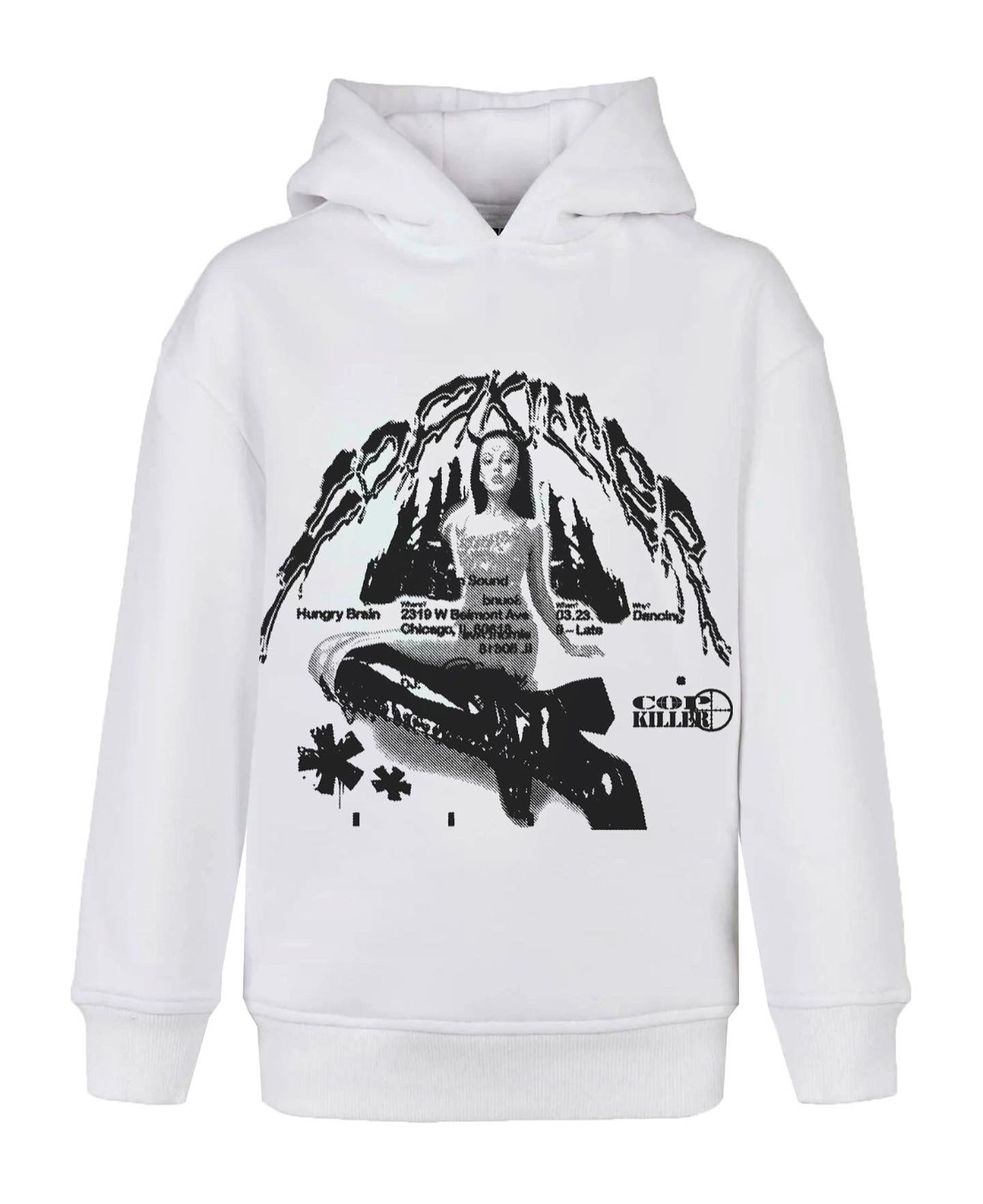 SHORTY STAIN WHITE HOODIE