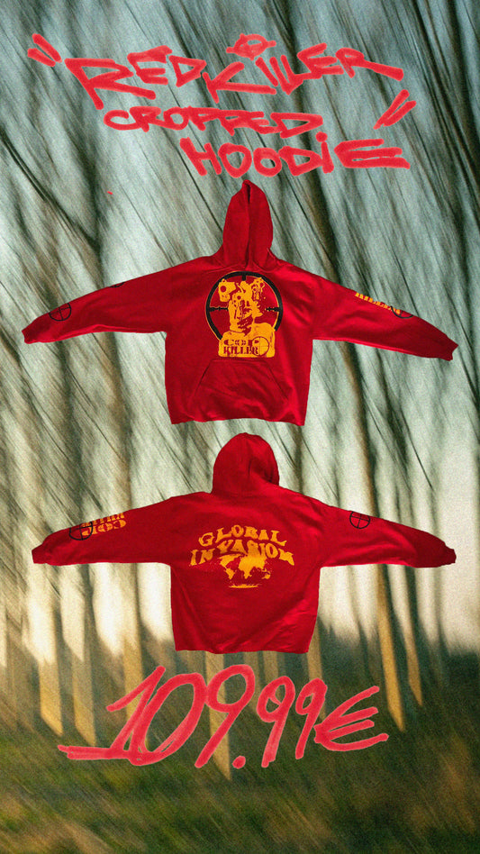 “RED KILLER”cropped hoodie