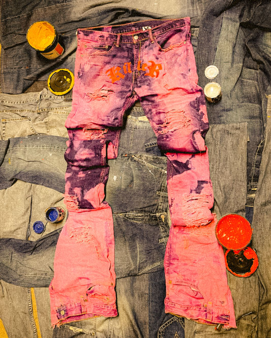 AFTERLIFE TULIP RED KILLER SNAKE JEANS