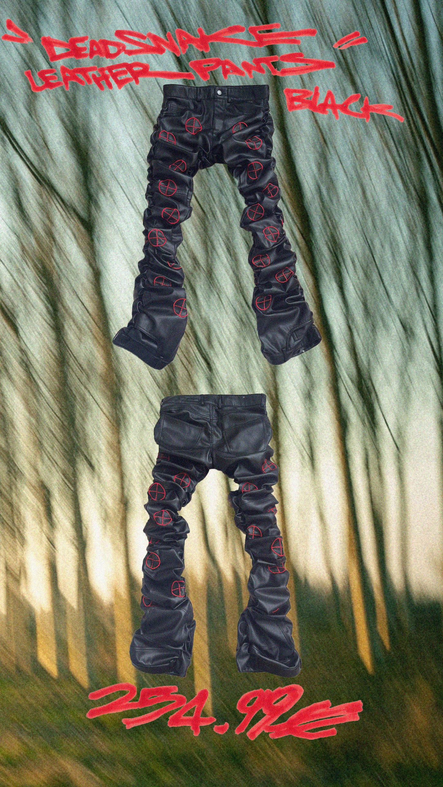 “DEAD SNAKE” leather pants