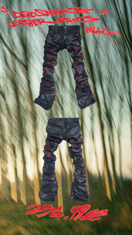 “DEAD SNAKE” leather pants