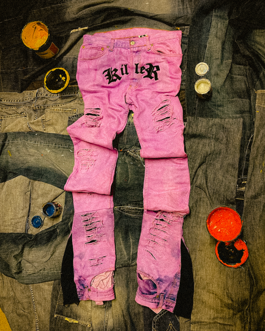 AFTERLIFE PURPLE KILLER SNAKE JEANS