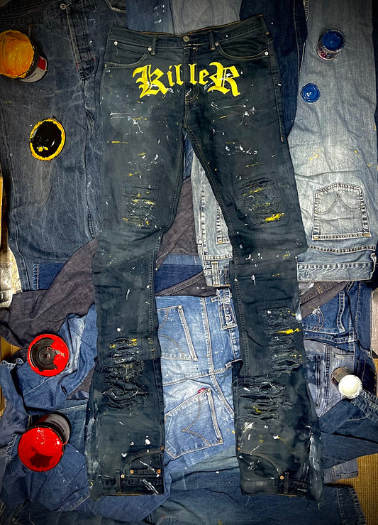 AFTERLIFE DARK GREY KILLER JEANS