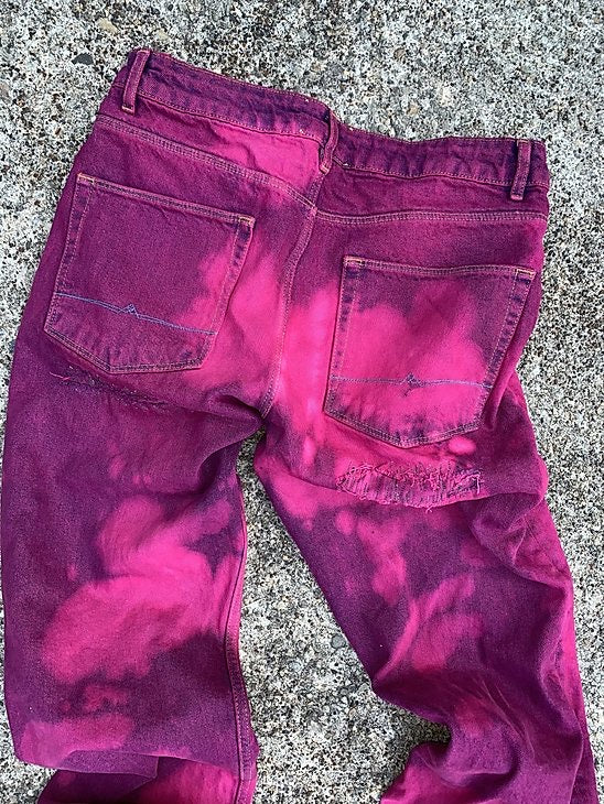 “DYED PURPLE  RAIN JEANS”